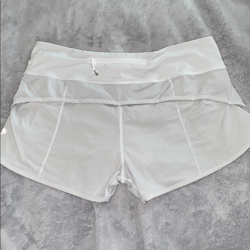 White lululemon speed up athletic shorts